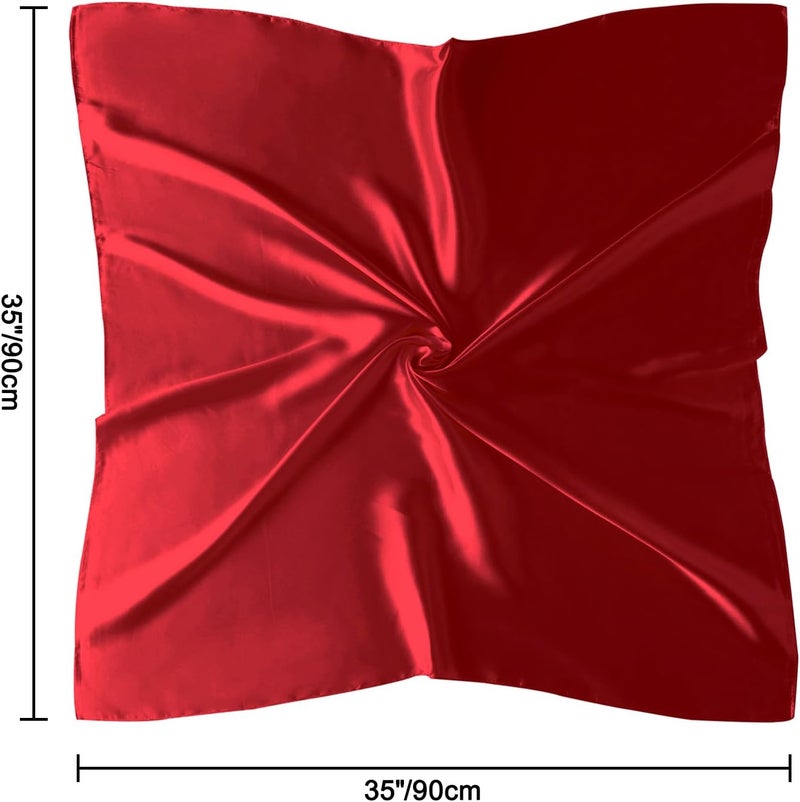 vimate 35" Square Silk Like Head Scarf - Women's Fashion Silk Feeling Scarf for Hair Wrapping and Sleeping at Night. - Image 4